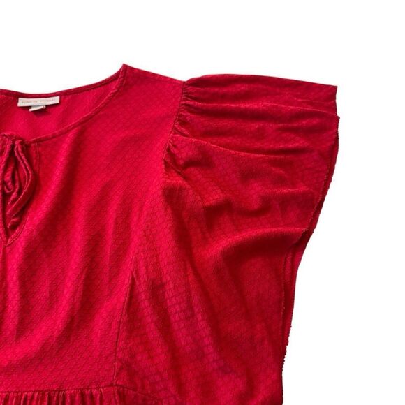 Knox Rose Red Flowy Tiered Textured Mini Dress, XL - Picture 9 of 12